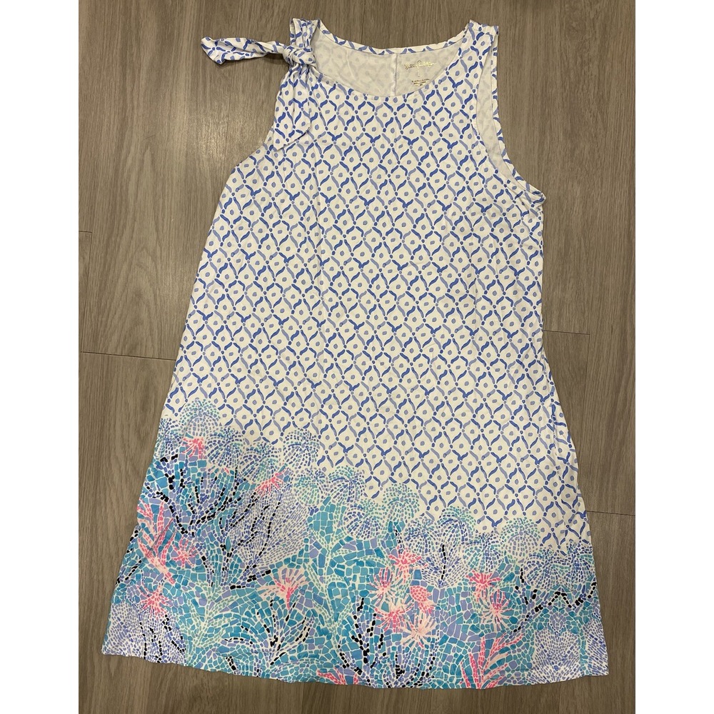 EUC Multicolor LILLY PULITZER 100% Pima Cotton Sundress Size L Sleeveless